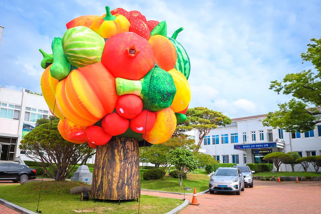 남해군청 광장에 거대한 과일나무를 심다!
